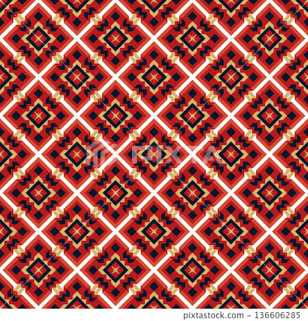 seamless pattern of abstract geometric shapes 136606285
