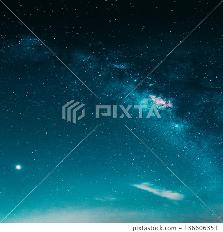 night sky with moon and mountains, nature background night sky with moon and mountains, nature background 136606351