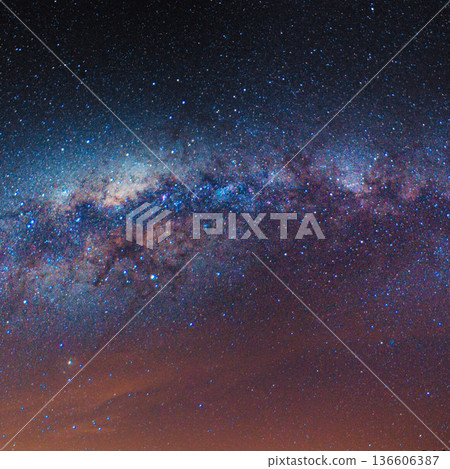 night sky with moon and mountains, nature background night sky with moon and mountains, nature background 136606387