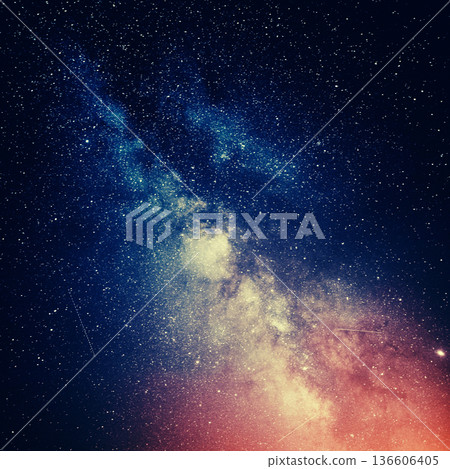 night sky with moon and mountains, nature background night sky with moon and mountains, nature background 136606405