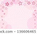 Spring illustration material: Beautiful frame with falling cherry blossoms 4 Spring illustration material: Beautiful frame with falling cherry blossoms 4 136606465