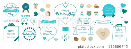 白色情人節設計理念，白色背景 136606745