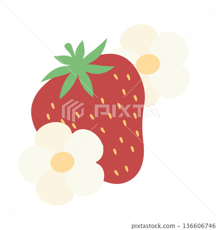 Illustration material of cute strawberry Illustration material of cute strawberry 136606746