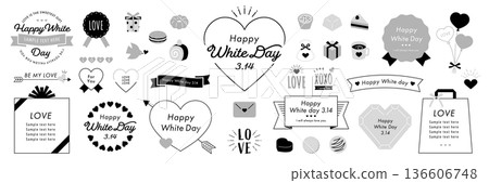 White Day Design Ideas Set (Black and White) 136606748
