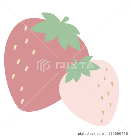 Illustration material of cute strawberry 136606756