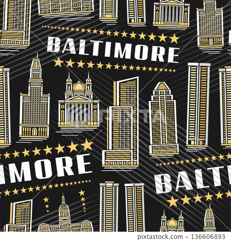 Vector Baltimore Seamless Pattern 136606893