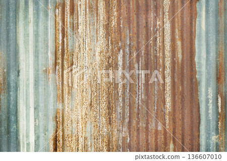 Old zinc wall texture background, rusty on galvanized metal panel sheeting. Old zinc wall texture background, rusty on galvanized metal panel sheeting. 136607010