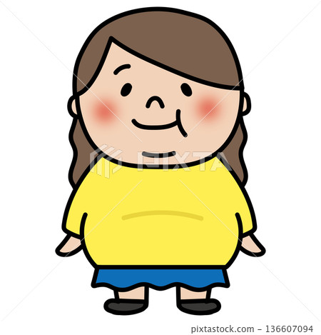 胖胖的長髮女孩全身 胖胖的長髮女孩全身 136607094