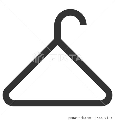 Hanger icon (simple, line drawing, monochrome) Hanger icon (simple, line drawing, monochrome) 136607183