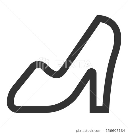 High heels icon (simple, line drawing, monochrome) High heels icon (simple, line drawing, monochrome) 136607184