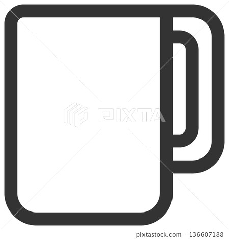 杯子圖示（簡潔線條畫，單色） 136607188