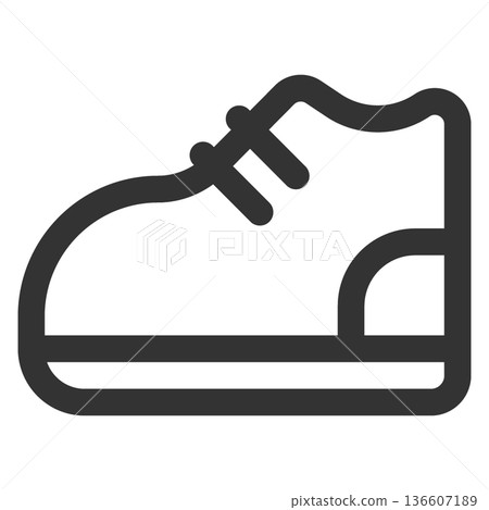 Shoes icon (simple, line drawing, monochrome) Shoes icon (simple, line drawing, monochrome) 136607189