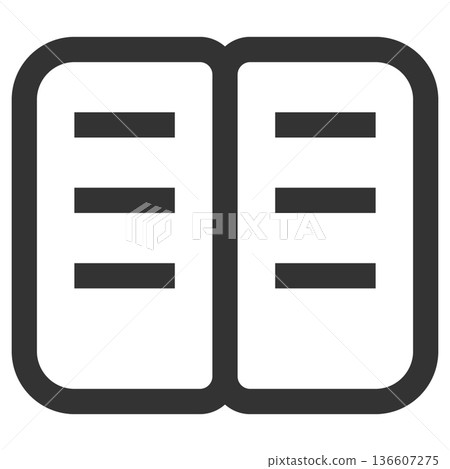Notebook icon (simple, line drawing, monochrome) Notebook icon (simple, line drawing, monochrome) 136607275