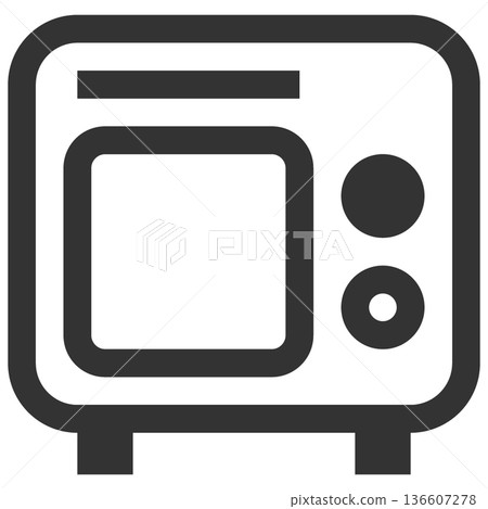 Microwave icon (simple, line drawing, monochrome) Microwave icon (simple, line drawing, monochrome) 136607278