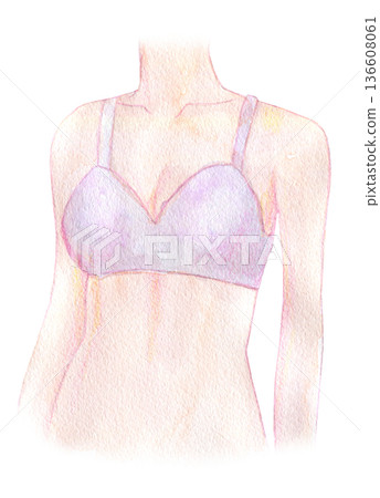 水彩風格的女性內衣插圖 136608061