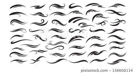 Vintage Ornamental Swirl and Flourish Decorative Vector Collection 136608114