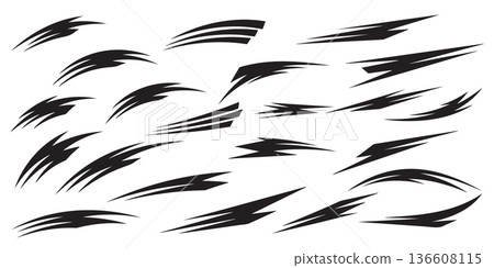 Abstract Black Brush Stroke Speed Lines Vector Set Abstract Black Brush Stroke Speed Lines Vector Set 136608115