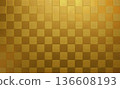 方格圖案，金色背景，圖案，日式風格，紋理 136608193