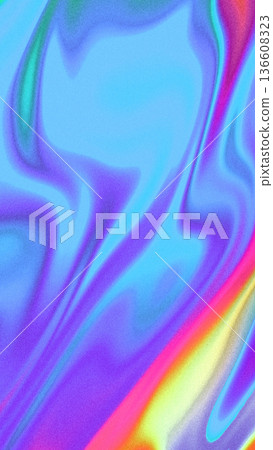 Abstract Liquid Swirl gradient in Neon Blue, Magenta, Yellow, Y2K Holographic Aesthetic 136608323