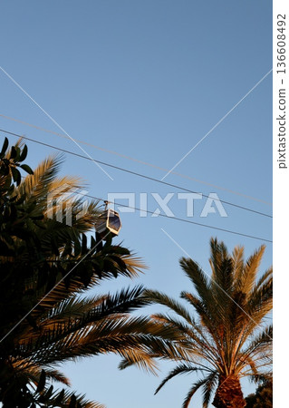 Cable cars sky. High quality photo 136608492