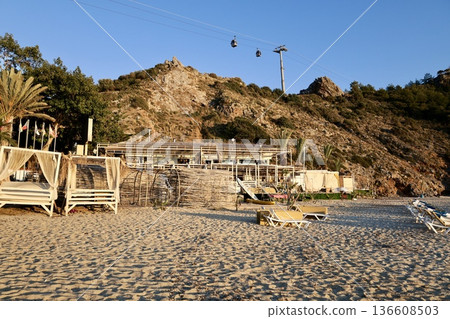 Beach chairs hill. High quality photo Beach chairs hill. High quality photo 136608503