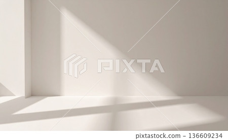 A minimalist space background with soft natural light and shadows 136609234