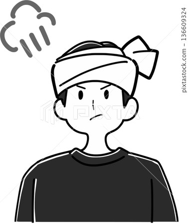 憤怒的居酒屋男服務生插圖 憤怒的居酒屋男服務生插圖 136609324
