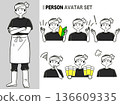 Izakaya male waiter material set & avatar 136609335