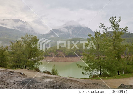 Mountain lake forest. High quality photo Mountain lake forest. High quality photo 136609541