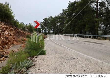 Misty mountain road. High quality photo Misty mountain road. High quality photo 136609726
