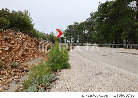 Misty mountain road. High quality photo 136609786