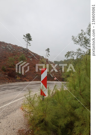 Misty mountain road. High quality photo Misty mountain road. High quality photo 136609861