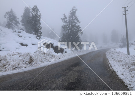 Misty mountain road. High quality photo 136609891