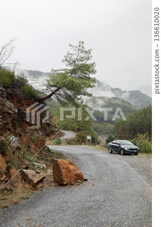 Misty mountain road. High quality photo 136610020