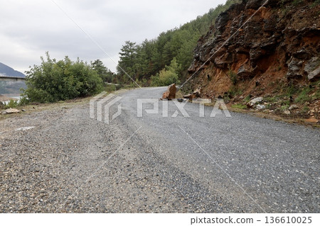 Misty mountain road. High quality photo 136610025