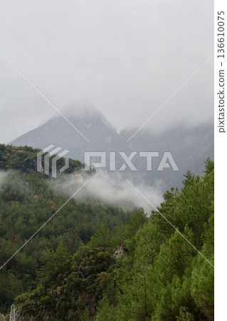 Misty mountain road. High quality photo Misty mountain road. High quality photo 136610075