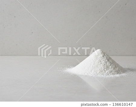Minimalist background material with piles of white powder and blank space | Abstract concept Minimalist background material with piles of white powder and blank space | Abstract concept 136610147