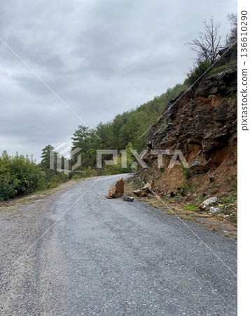 Misty mountain road. High quality photo 136610290