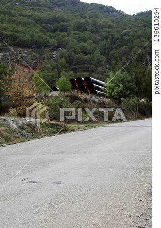 Pipeline construction site. High quality 4k footage 136610294