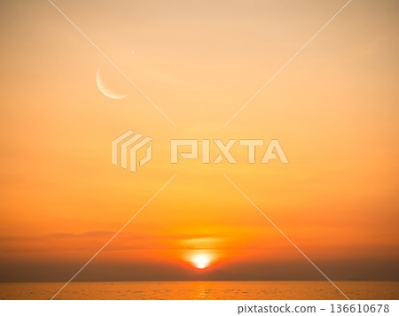 Islam Moon Star Night Isra miraj Namaz Sunset Background Mubaruk Greeting Islam Ramadan Element Masjid Aqsa Hajj Kaaba Umrah Eid Arabian Religion Islamic Arab Muslim Greeting Miraj Kaaba. 136610678