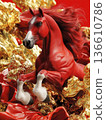 Red Fiery Horse illustration symbolizing strength and vitality for 2026 136610786