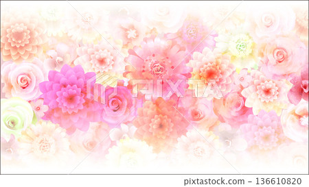 Pink floral background, faded top and bottom Pink floral background, faded top and bottom 136610820
