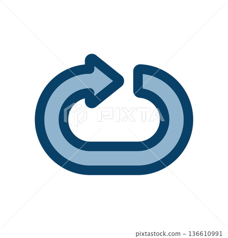Clockwise refresh arrow icon 136610991