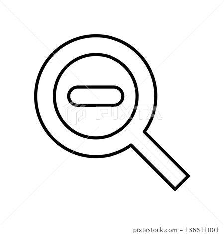 Zoom out magnifying glass icon Zoom out magnifying glass icon 136611001