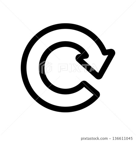 Clockwise circular reload arrow icon 136611045