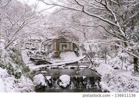 Snow piled river 136611136