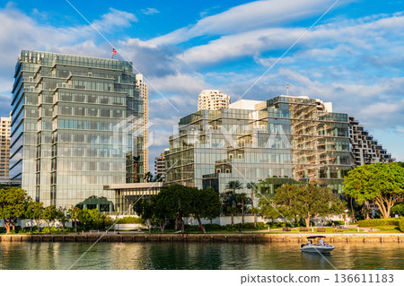 City downtown architecture. Office building in city district. Brickell Key. Glass building architecture. Architectural exterior. Modern glass building. Building in business city. Financial center City downtown architecture. Office building in city district. Brickell Key. Glass building architecture. Architectural exterior. Modern glass building. Building in business city. Financial center 136611183