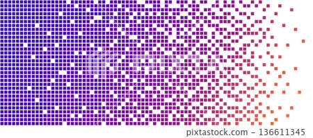 Neon AI pixel fade gradient bg. Blue, pink and purple gradient background. Abstract digital pattern with square elements grid. Vibrant cyber futuristic texture. Modern vector illustration Neon AI pixel fade gradient bg. Blue, pink and purple gradient background. Abstract digital pattern with square elements grid. Vibrant cyber futuristic texture. Modern vector illustration 136611345