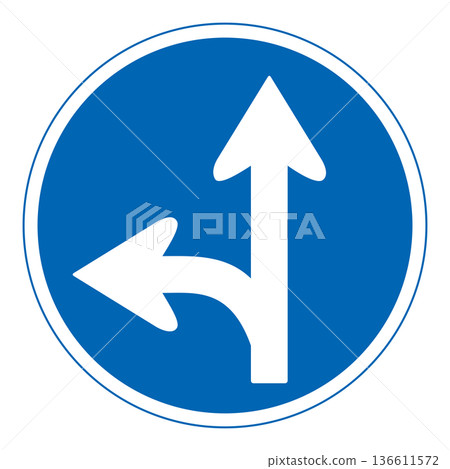 指示標誌：禁止偏離指定方向 136611572