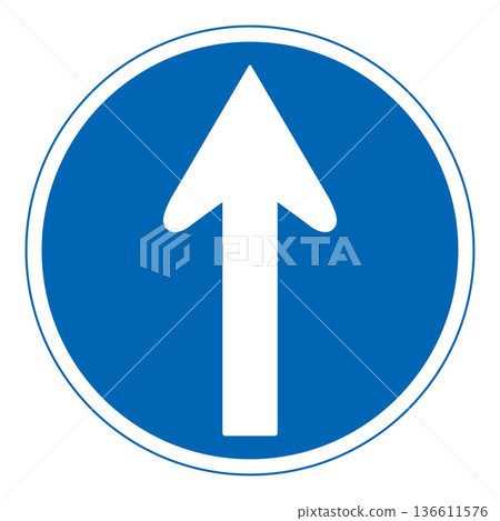 Regulatory sign Prohibit proceeding outside the designated direction 136611576